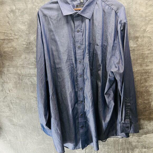Synergy Performance Blue Jean Men's Long Sleeve Shirt Non-Iron Size 20-37/38 - Picture 1 of 9